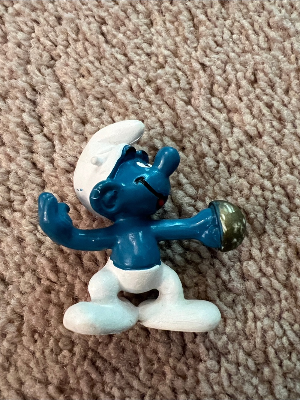 Vintage Blue Smurf Figurine Decorative Accent